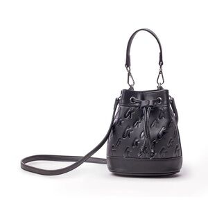 Glamaholic Lifestyle mini monogram bucket bag- matte black